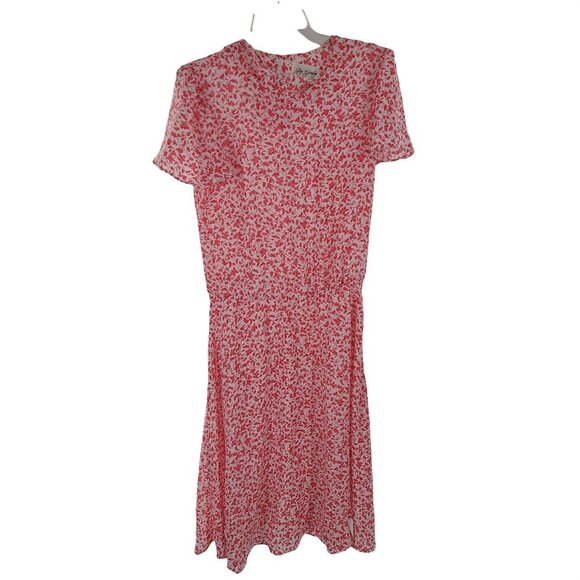 33. Joy Gordon Vintage Floral Print Dress red and white size 12 - Picture 1 of 10